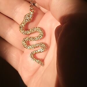 Gold Snake Pendant Necklace